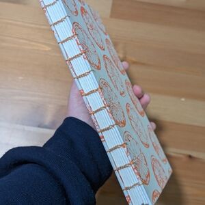 Handmade Journal with Orange Pattern